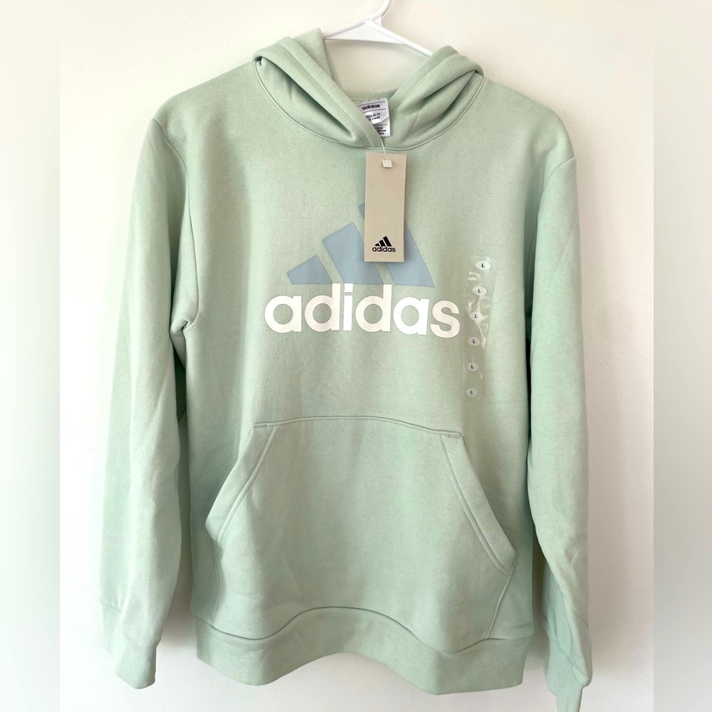 Adidas Mint Green Hoodie, Kids L, New With Tags!